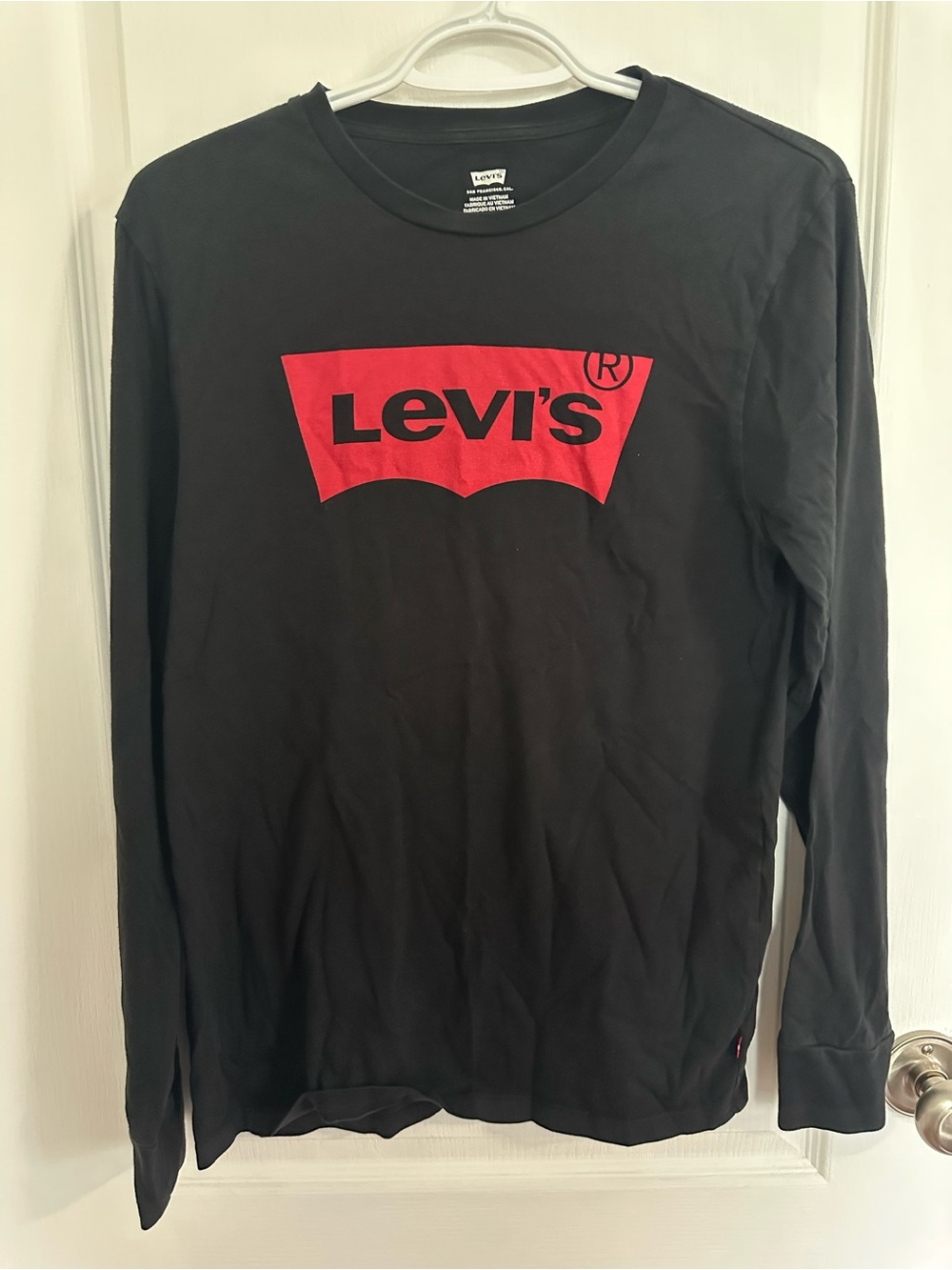 Levi's Black Long-Sleeve Tee with Red Logo